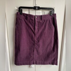 G.H. Bass Heritage Womens Purple Corduroy Skirt Size 6 NWT